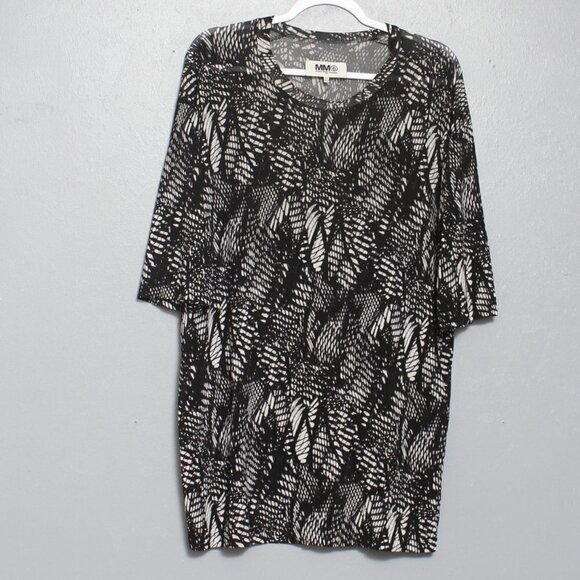 Maison Martin Margiela MM6 Shirt Black White Geometric Pattern viscose oversized - Picture 1 of 6